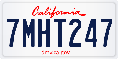 CA license plate 7MHT247
