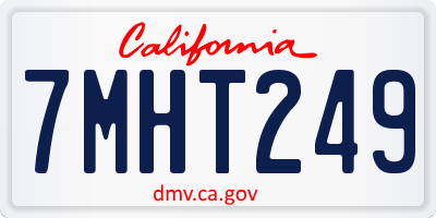 CA license plate 7MHT249