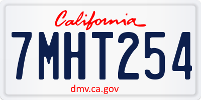CA license plate 7MHT254