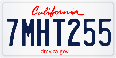 CA license plate 7MHT255
