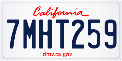 CA license plate 7MHT259