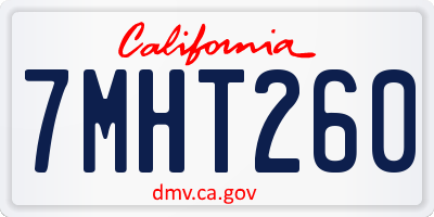 CA license plate 7MHT260