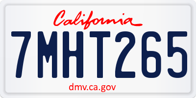 CA license plate 7MHT265
