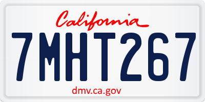 CA license plate 7MHT267