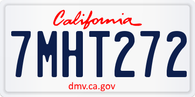 CA license plate 7MHT272