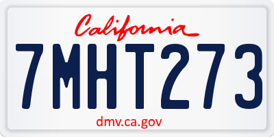 CA license plate 7MHT273