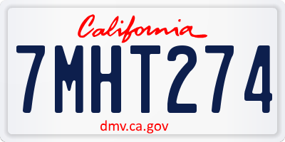 CA license plate 7MHT274