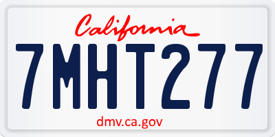 CA license plate 7MHT277