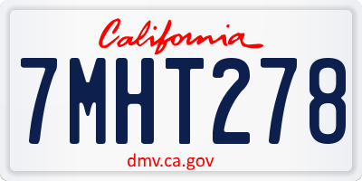 CA license plate 7MHT278