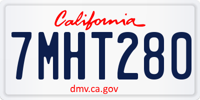 CA license plate 7MHT280