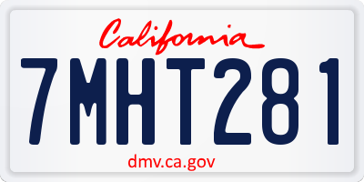 CA license plate 7MHT281