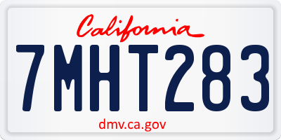 CA license plate 7MHT283