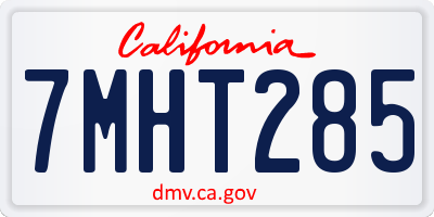 CA license plate 7MHT285