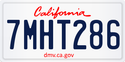 CA license plate 7MHT286