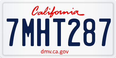 CA license plate 7MHT287