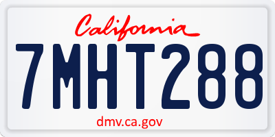 CA license plate 7MHT288