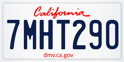 CA license plate 7MHT290