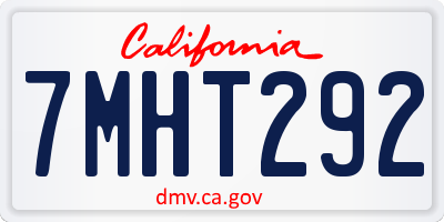 CA license plate 7MHT292