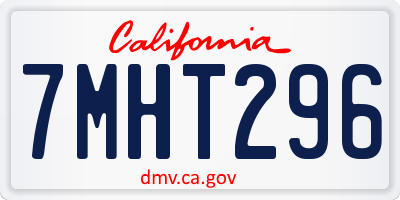CA license plate 7MHT296