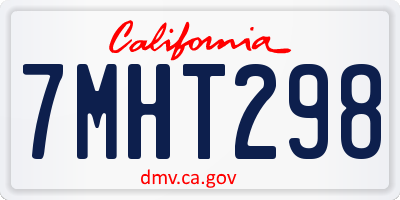 CA license plate 7MHT298