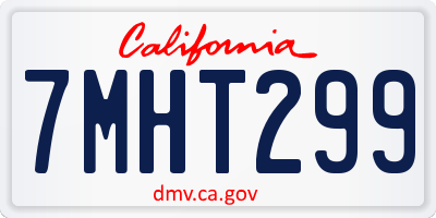 CA license plate 7MHT299