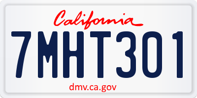 CA license plate 7MHT301
