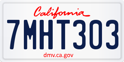 CA license plate 7MHT303