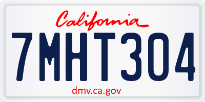 CA license plate 7MHT304