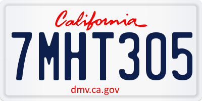 CA license plate 7MHT305