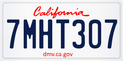 CA license plate 7MHT307