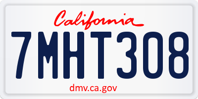 CA license plate 7MHT308