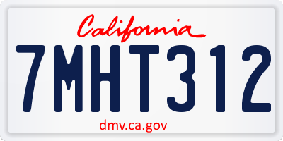 CA license plate 7MHT312