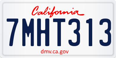 CA license plate 7MHT313