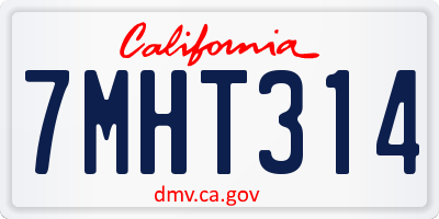 CA license plate 7MHT314