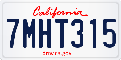 CA license plate 7MHT315