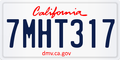 CA license plate 7MHT317