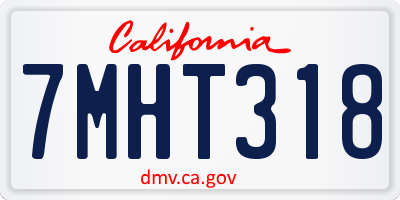 CA license plate 7MHT318