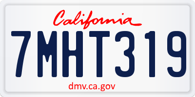 CA license plate 7MHT319