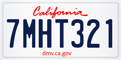 CA license plate 7MHT321