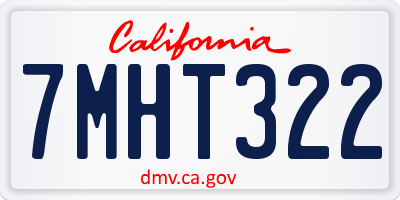 CA license plate 7MHT322