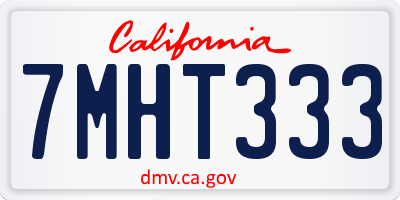CA license plate 7MHT333