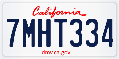 CA license plate 7MHT334