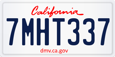 CA license plate 7MHT337