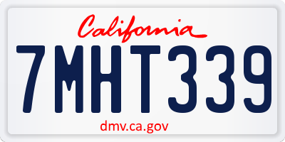 CA license plate 7MHT339