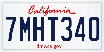 CA license plate 7MHT340