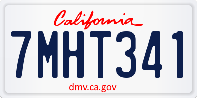 CA license plate 7MHT341