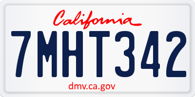 CA license plate 7MHT342