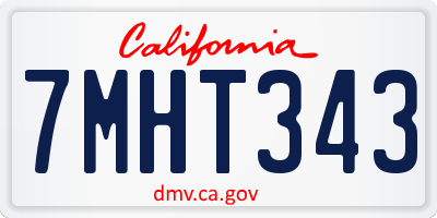 CA license plate 7MHT343