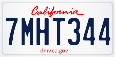 CA license plate 7MHT344