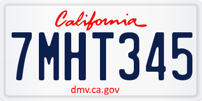 CA license plate 7MHT345